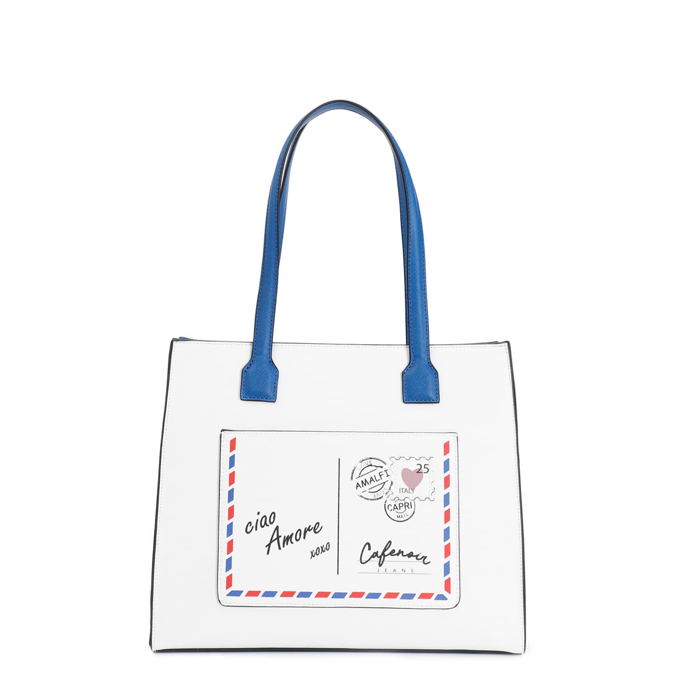 CafèNoir — Borsa shopping bag con tasca applicata con stampa multicolor