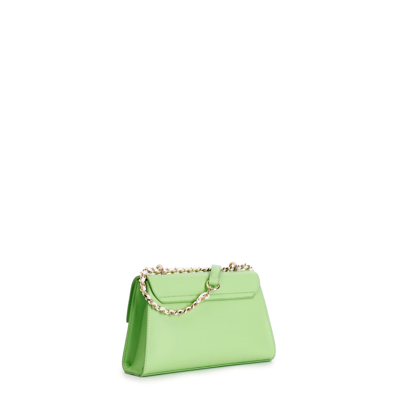 Borsa a trapezio con tasca e pattina verde mela — vista 2