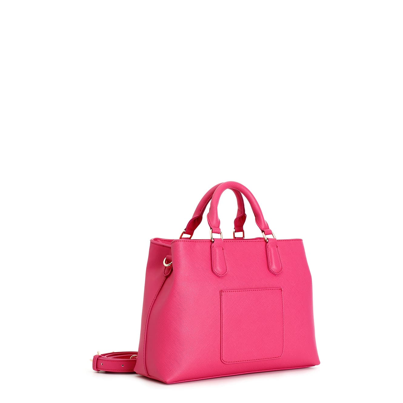 Bauletto in materiale effetto saffiano fuxia — vista 2