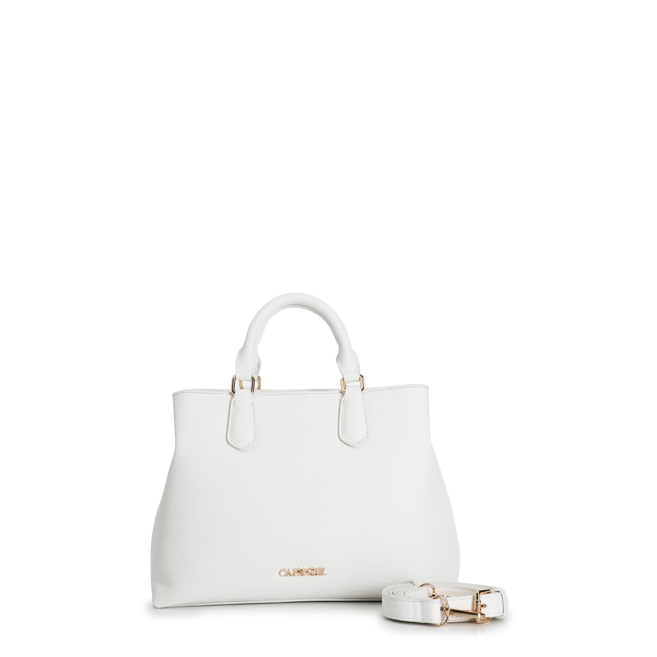 CafèNoir — Bauletto in materiale effetto saffiano bianco
