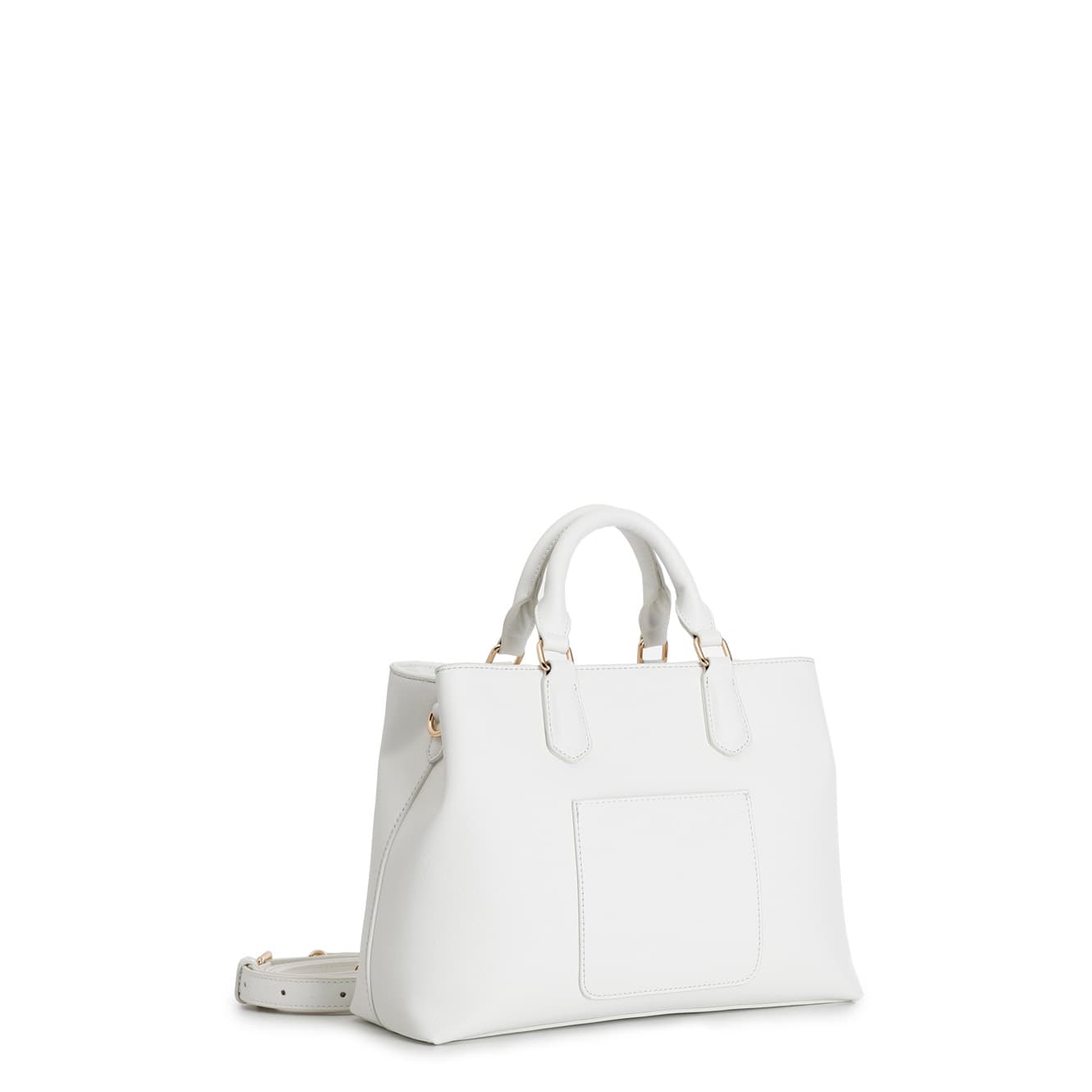 Bauletto in materiale effetto saffiano bianco — vista 2