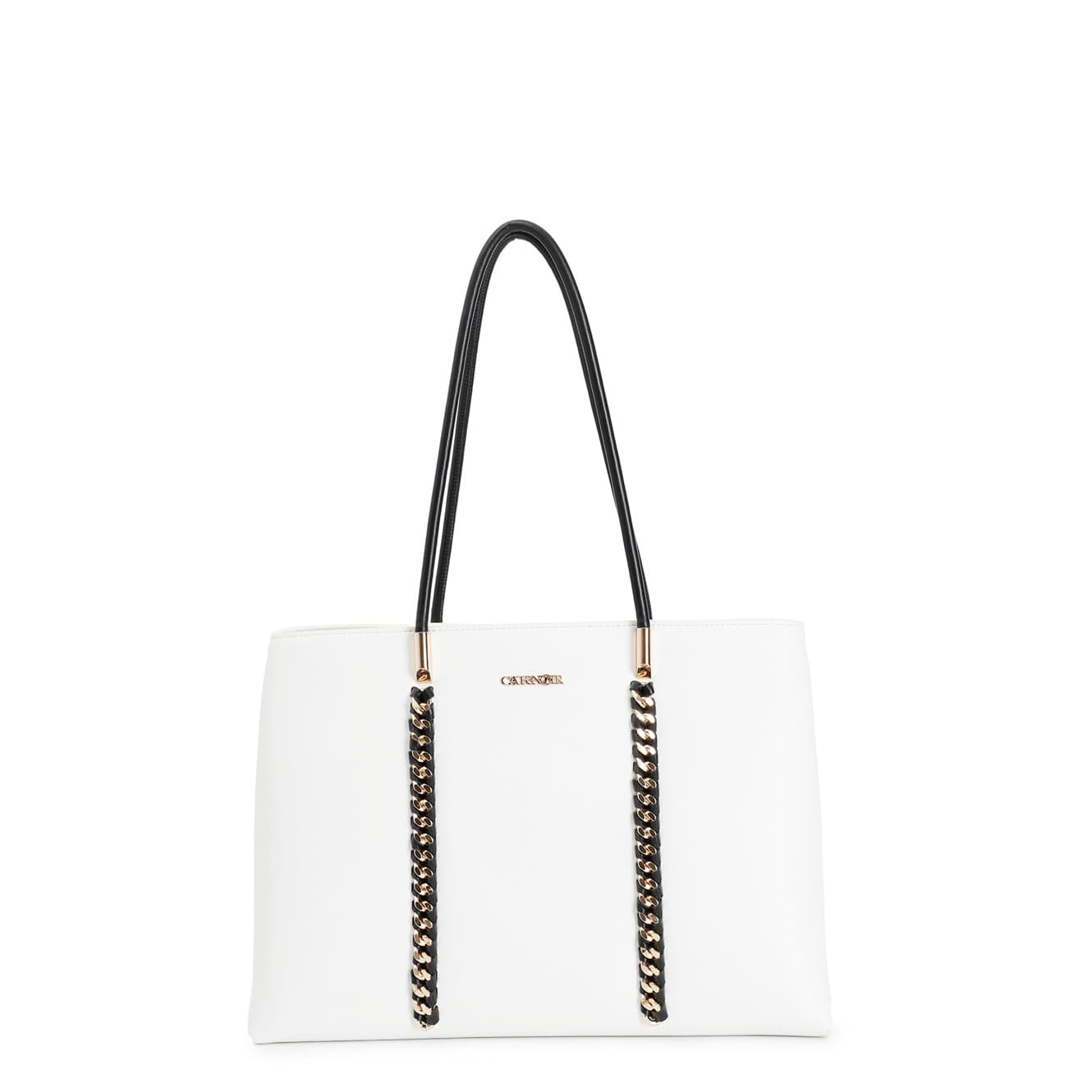 CafèNoir — Shopping bag con manici tubolari bianco