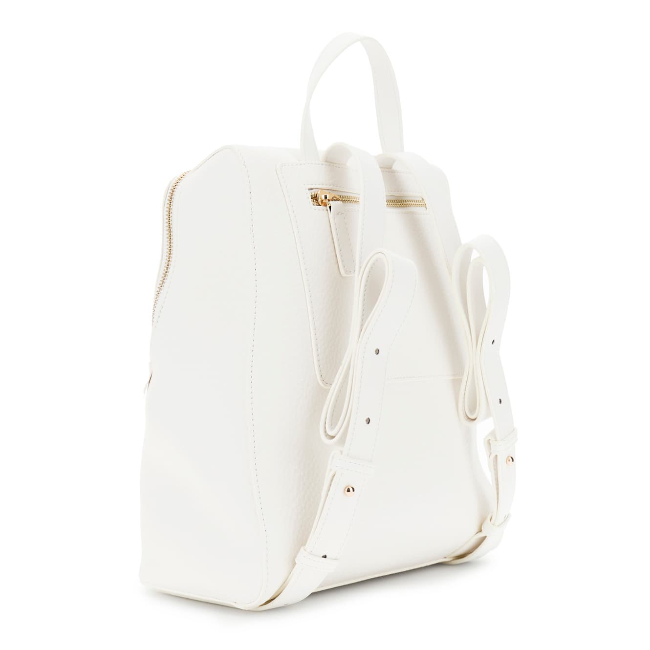 Zaino effetto pelle con grana con passante e logo in tpu bianco — vista 2