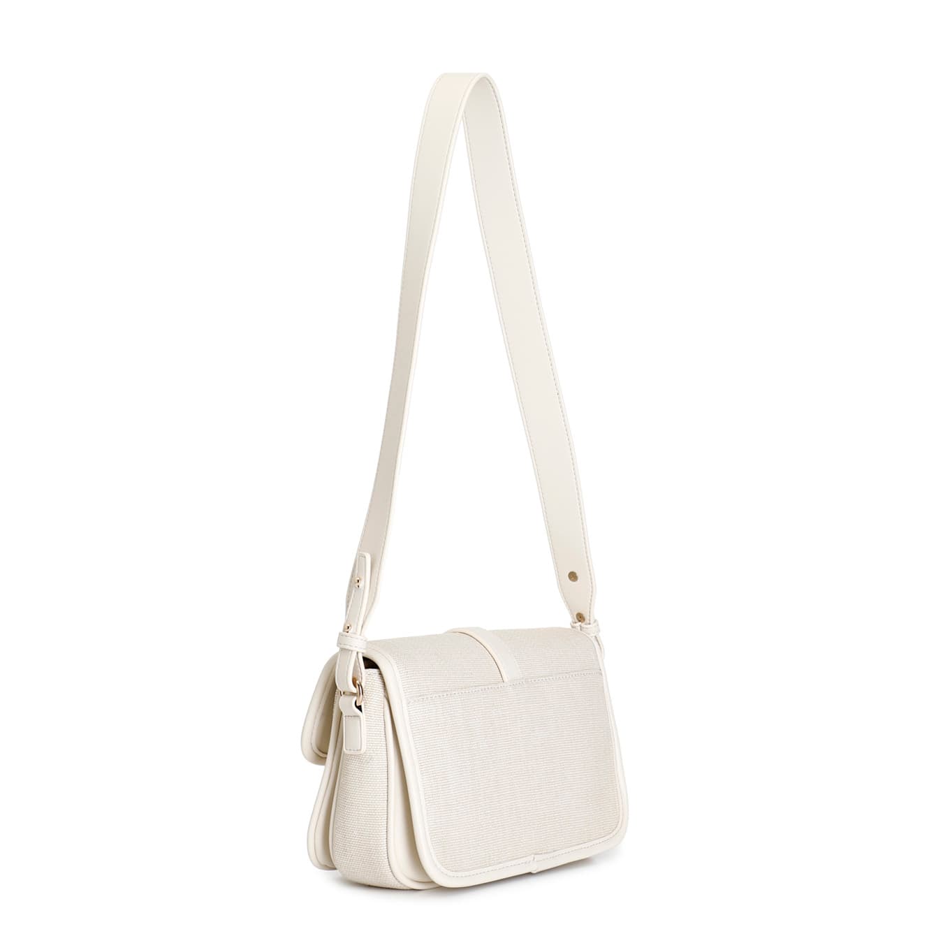 Borsa a tracolla con pattina in paglia naturale — vista 2