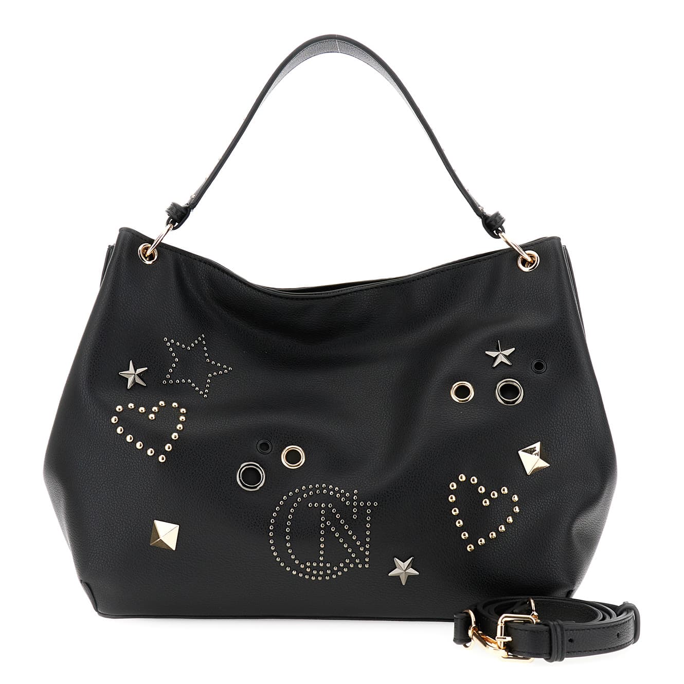 CafèNoir — Borsa a spalla con rivetti e borchie nero