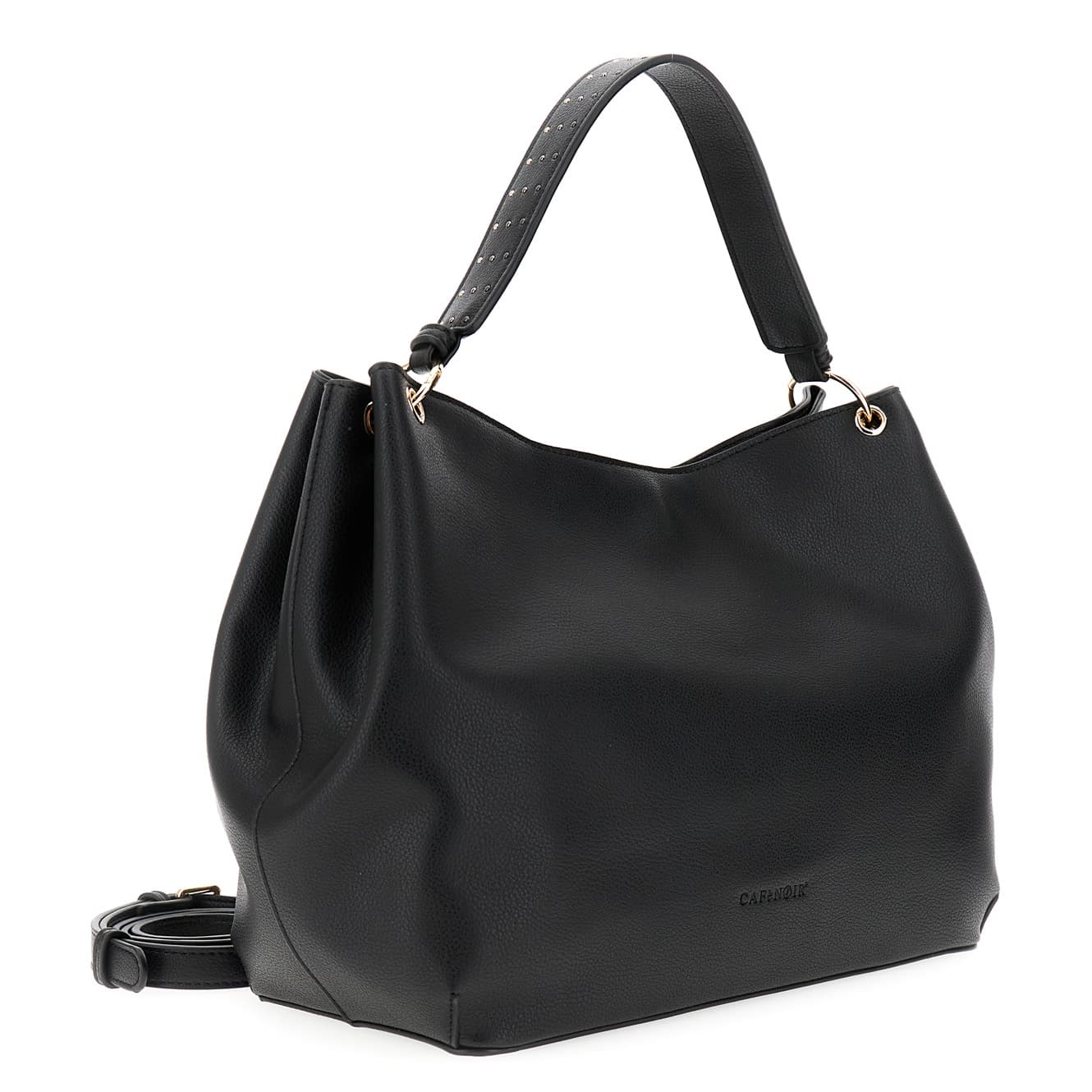 Borsa a spalla con rivetti e borchie nero — vista 2