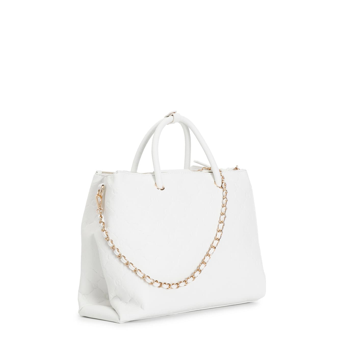 Shopping con logo embossed all over bianco — vista 4