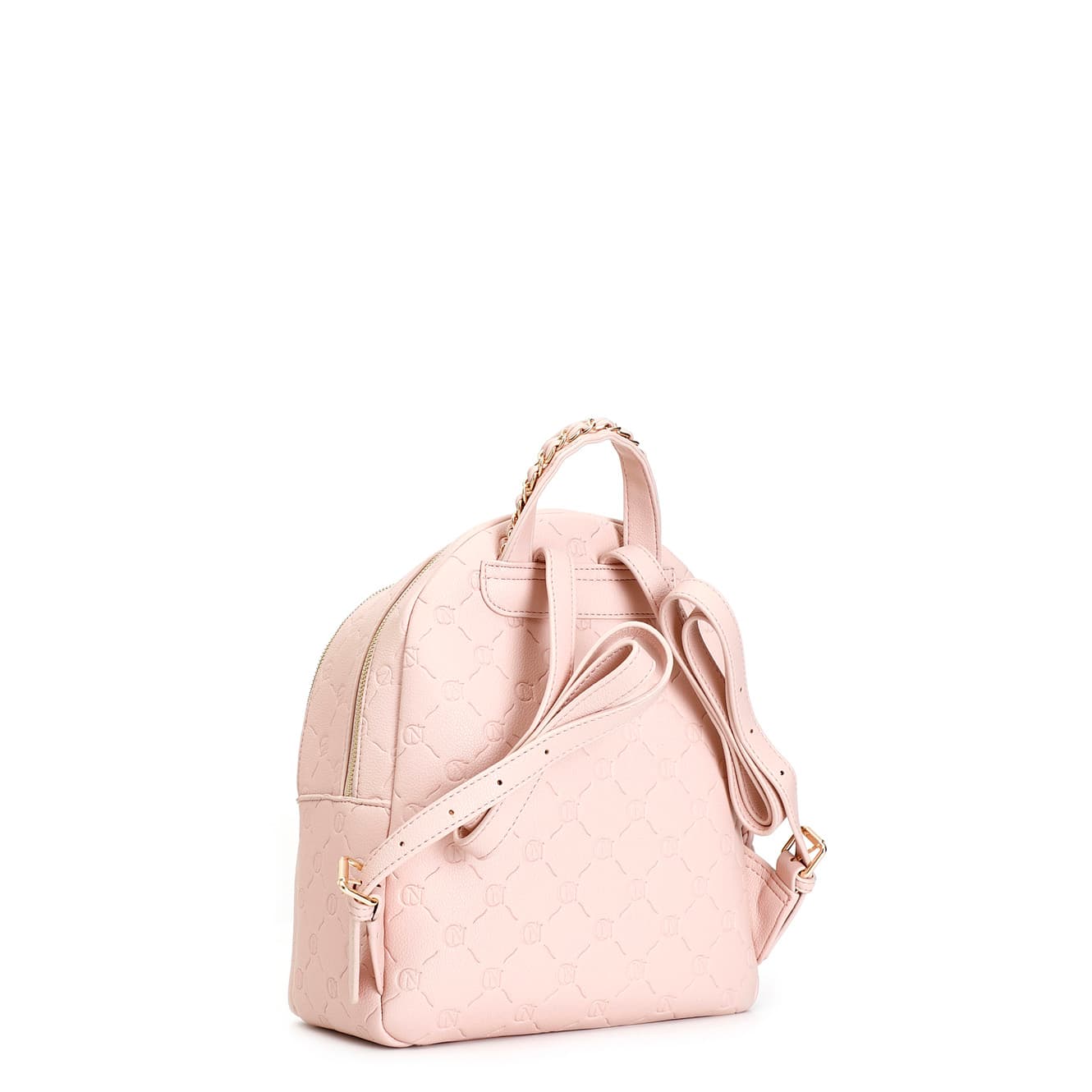 Zaino con logo embossed all over cipria — vista 2