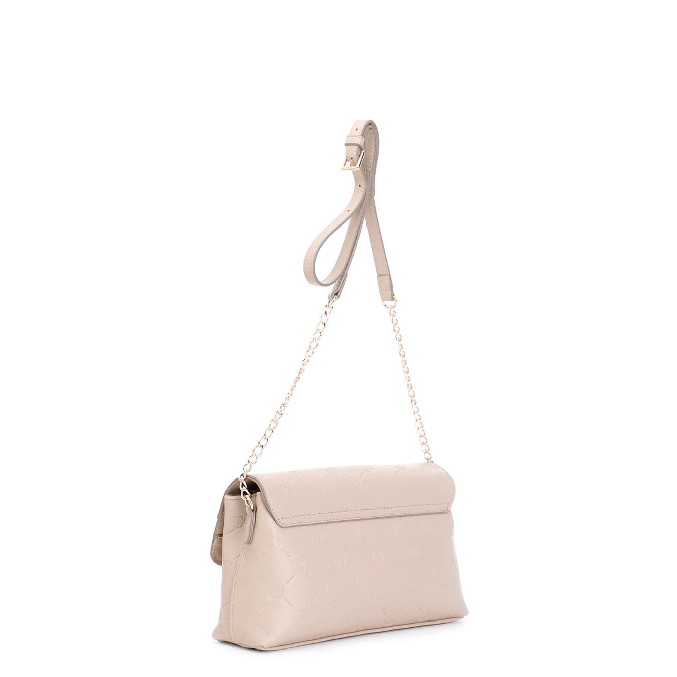 Pattina con stampa logo embossed all over tracollina catena tortora — vista 2