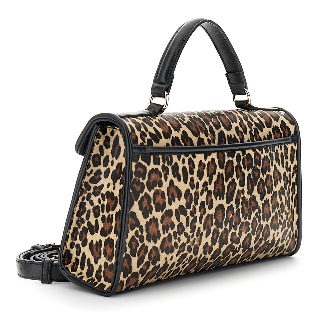 Borsa a mano con pattina, manico con imbottitura e tasca sul dietro leopard — vista 2