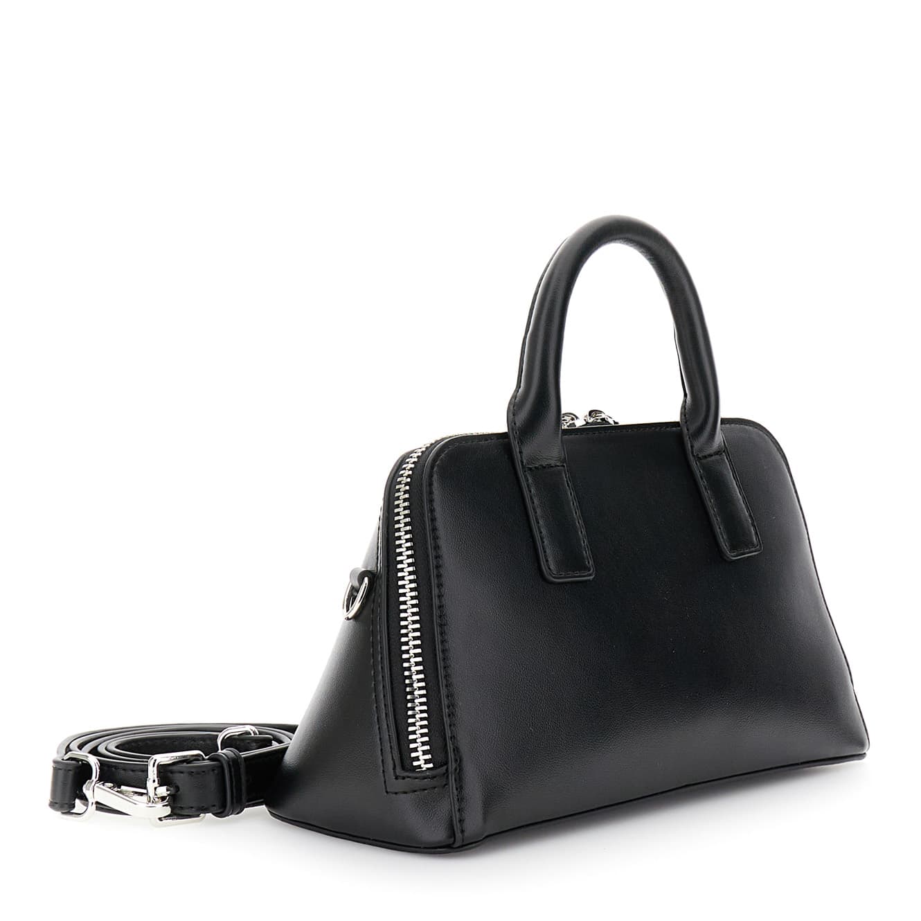 Borsa a mano trapezioidale con zip grande nero — vista 2