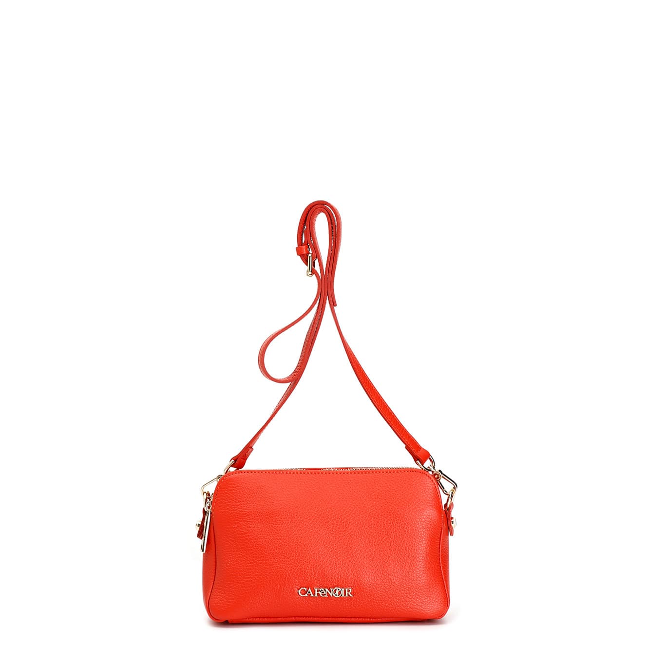 CafèNoir — Camera bag in pelle martellata rosso