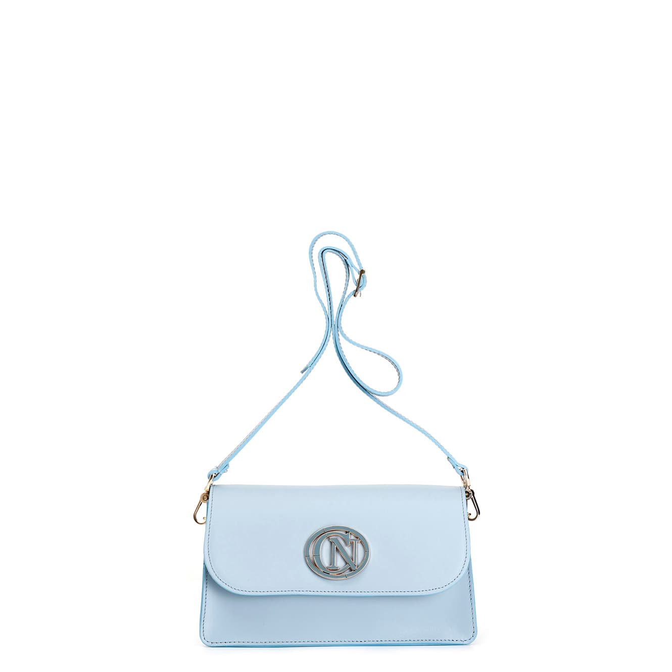 CafèNoir — Pattina in pelle liscia con logo smaltato cielo
