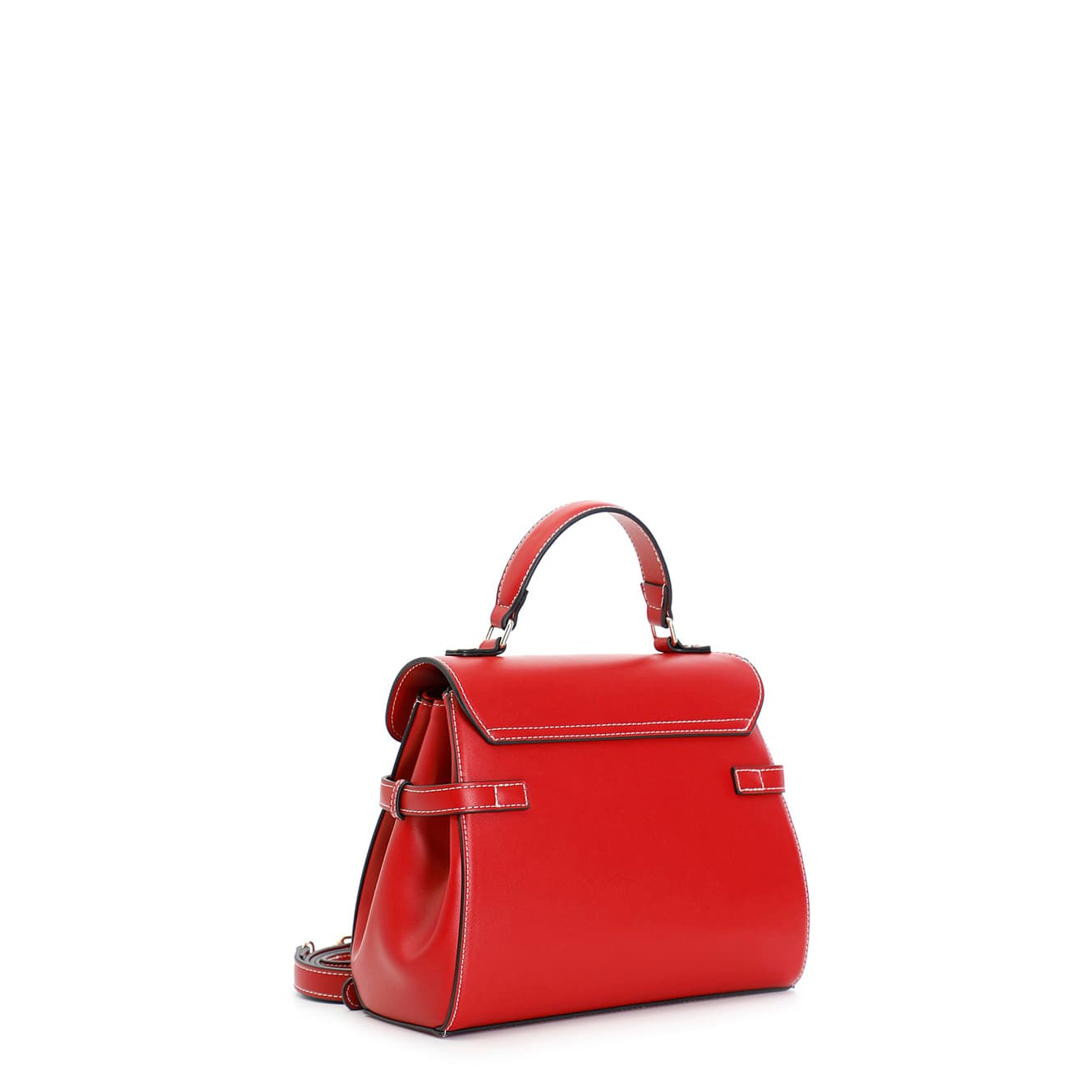 Borsa con pattina con lavorazione patchwork rosso — vista 2