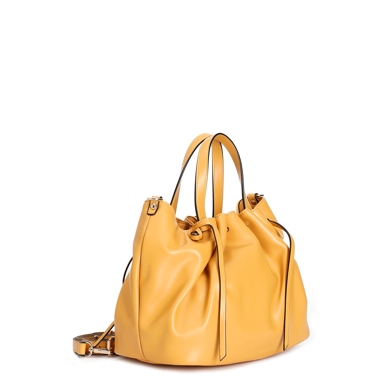 Tote con motivo di arricciatura, tramezza interna con zip arancio — vista 2