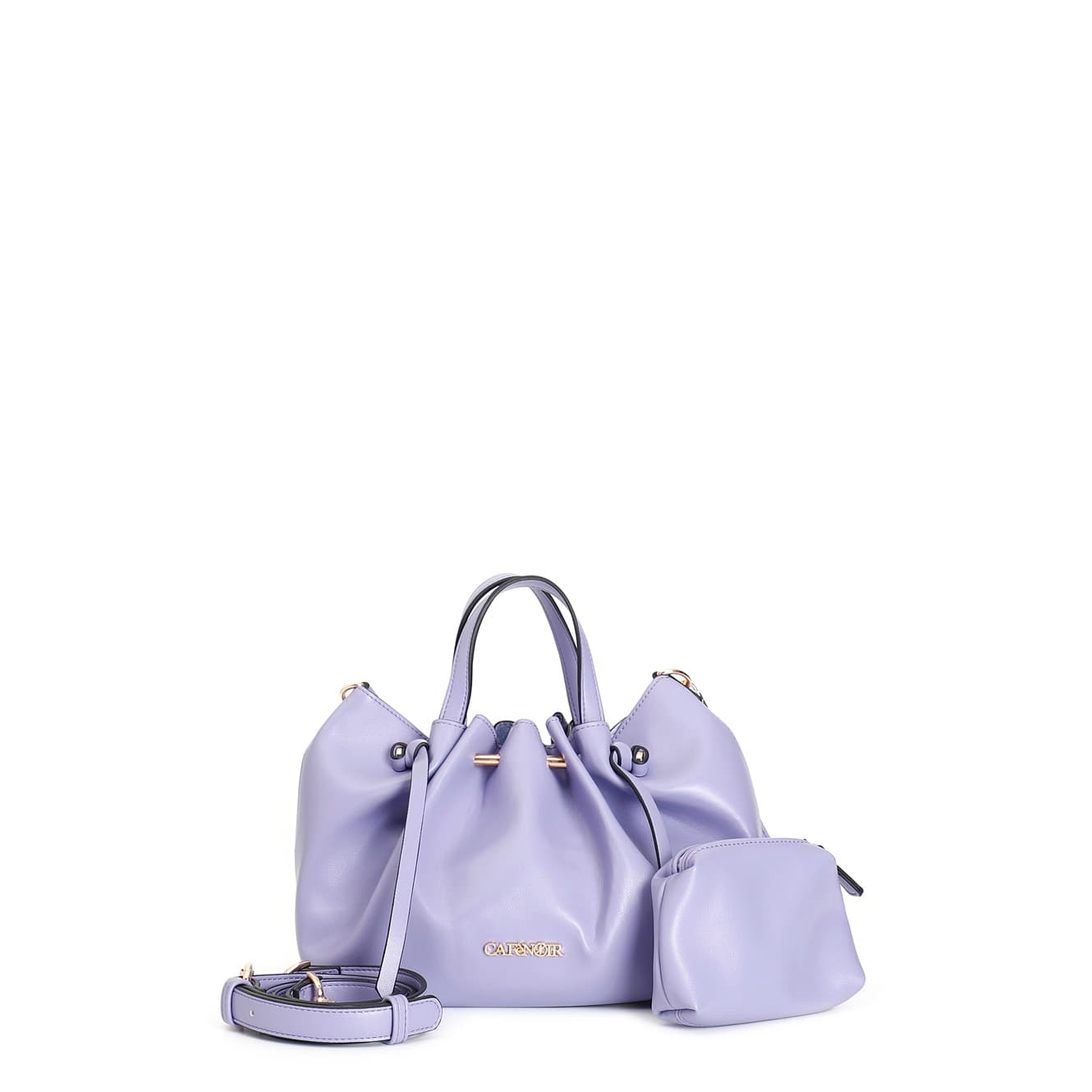 CafèNoir — Mini tote con motivo di arricciatura , tracolla removibile indaco