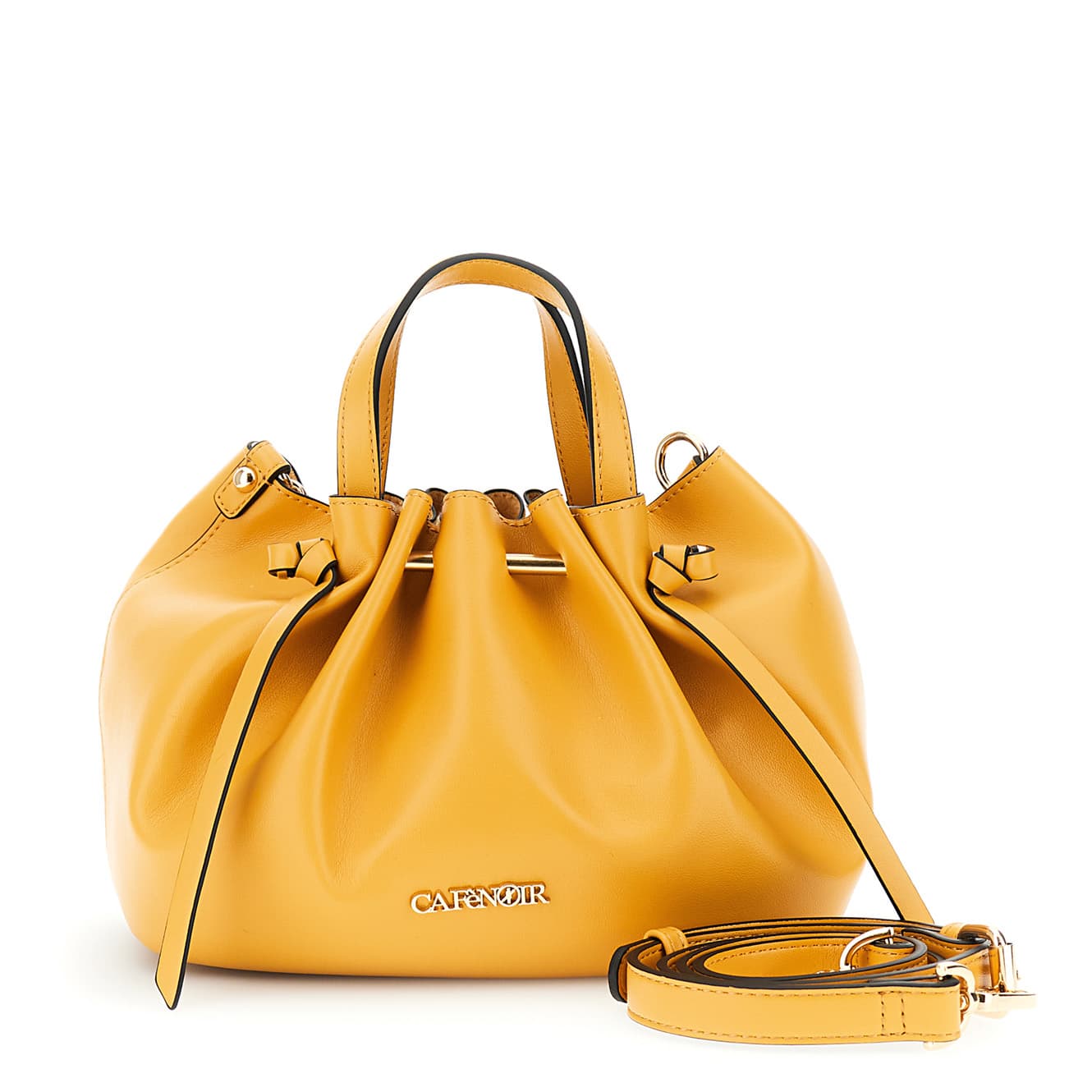 CafèNoir — Mini tote con motivo di arricciatura , tracolla removibile arancio