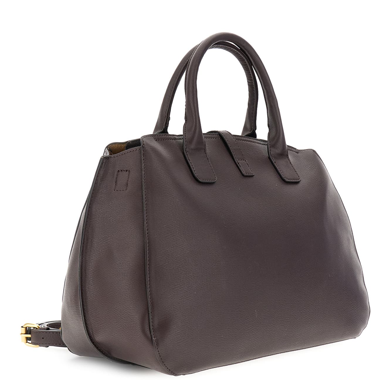 Borsa a mano effetto saffiano con tasca applicata t.moro — vista 2
