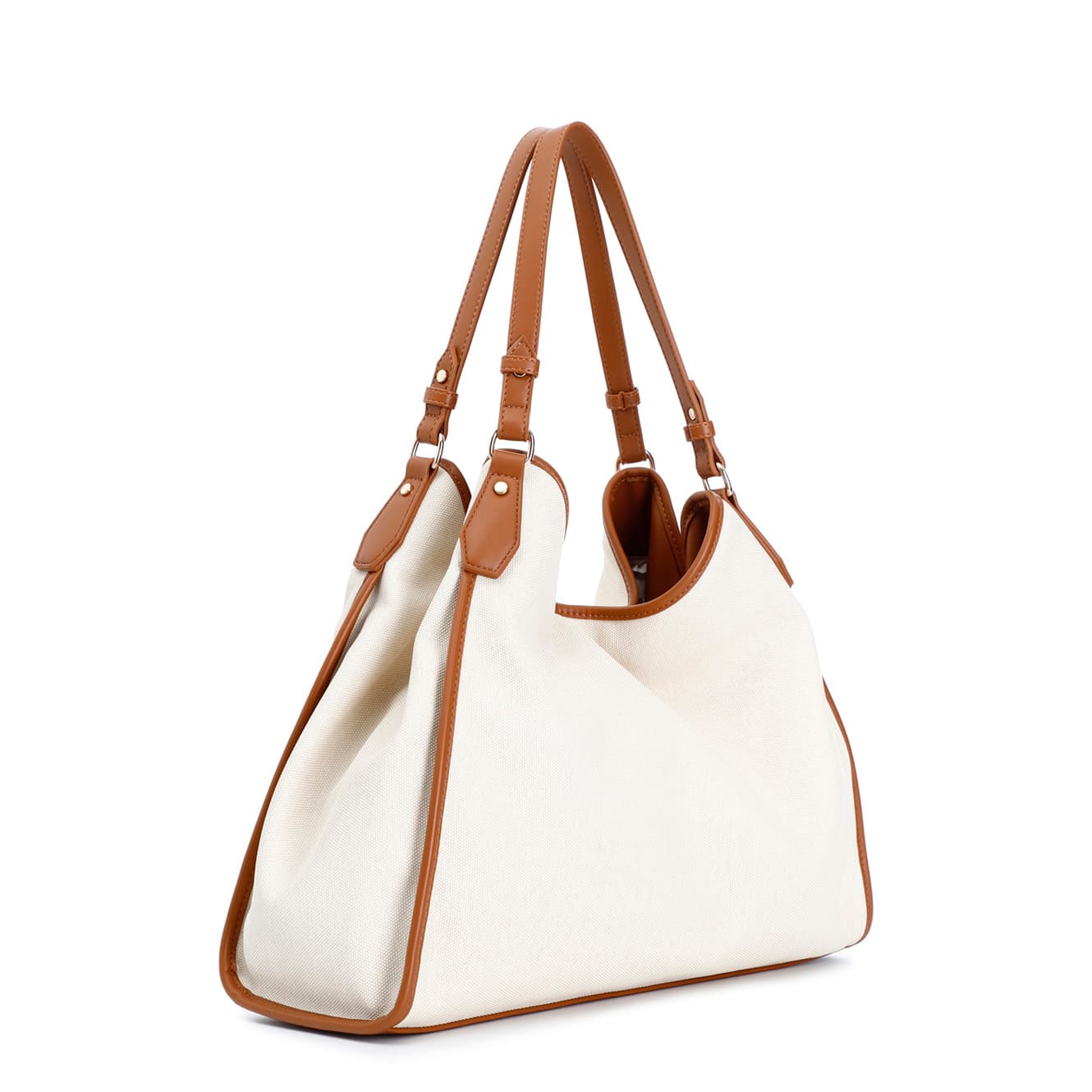 Shopping grande canvas stampato naturale — vista 2