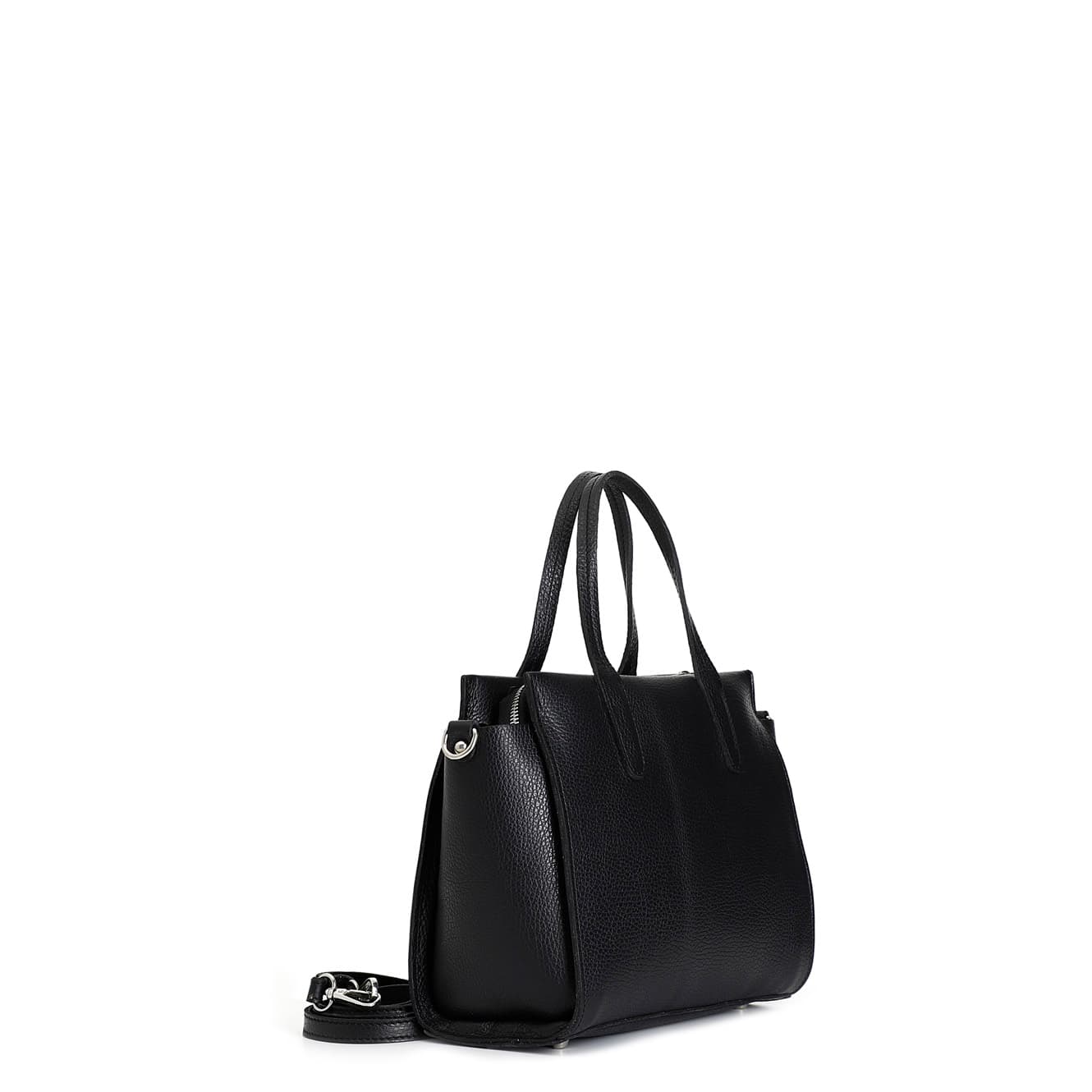 Minibag effetto puffy con attacco tracolla e fibbia con strass,tracolla removibi nero — vista 2