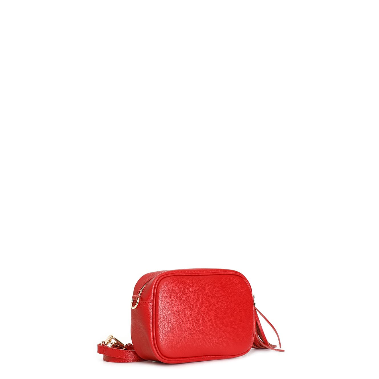 Shopping bag con pattina , applicazione di morsetto verniciato,tracolla removibi rosso — vista 2