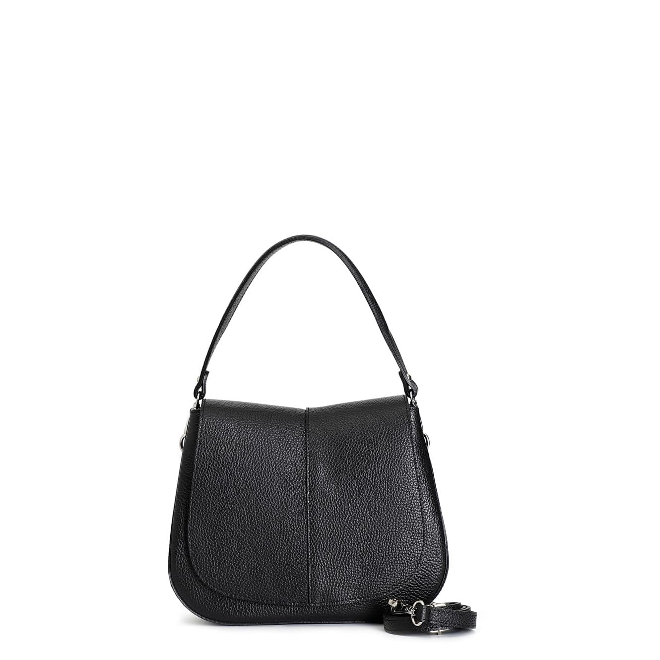 CafèNoir — Borsa a spalla con pattina effetto puffy con logo in metallo, tracolla in catena nero