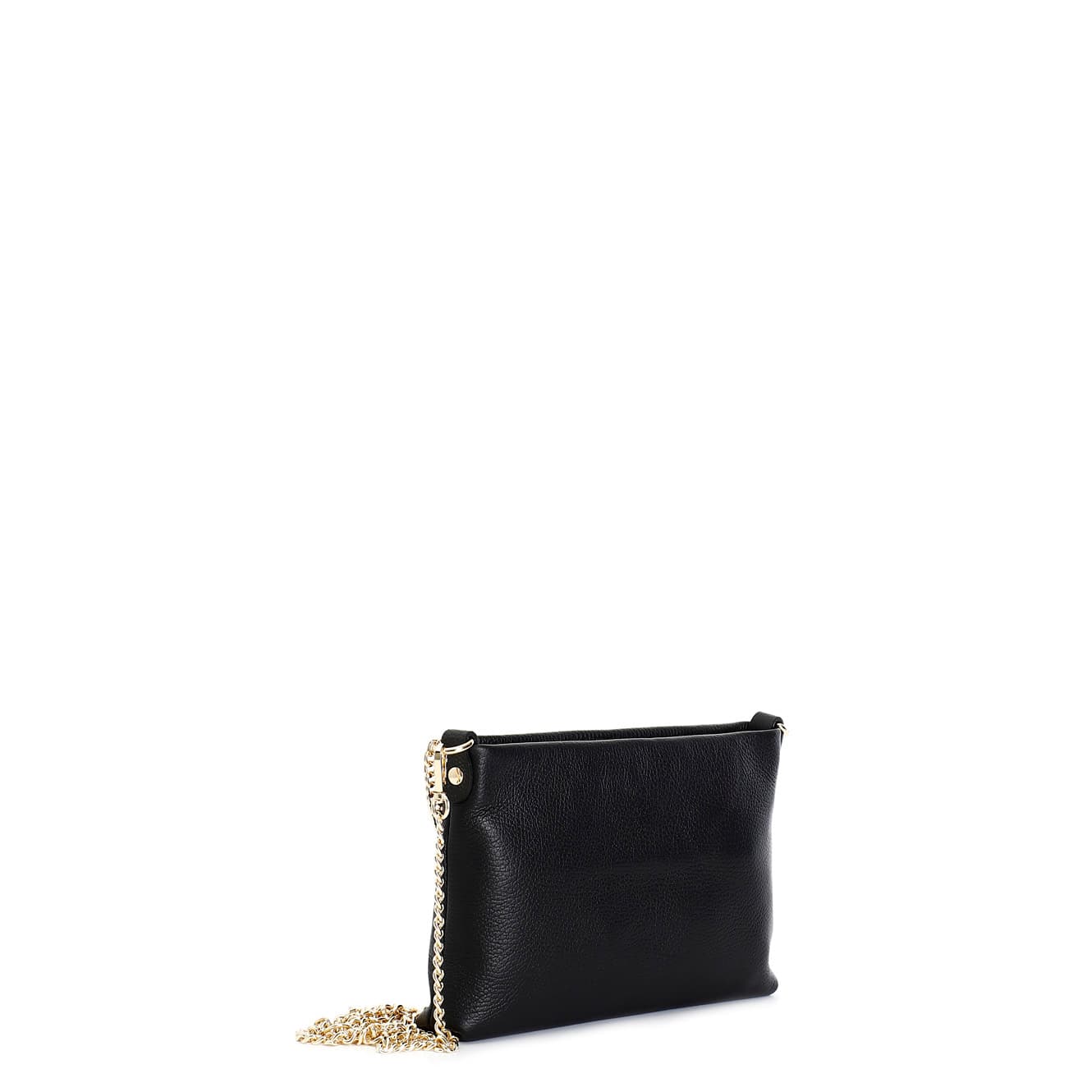 Pochette in pelle martellata con doppia tarcolla in catena nero — vista 2