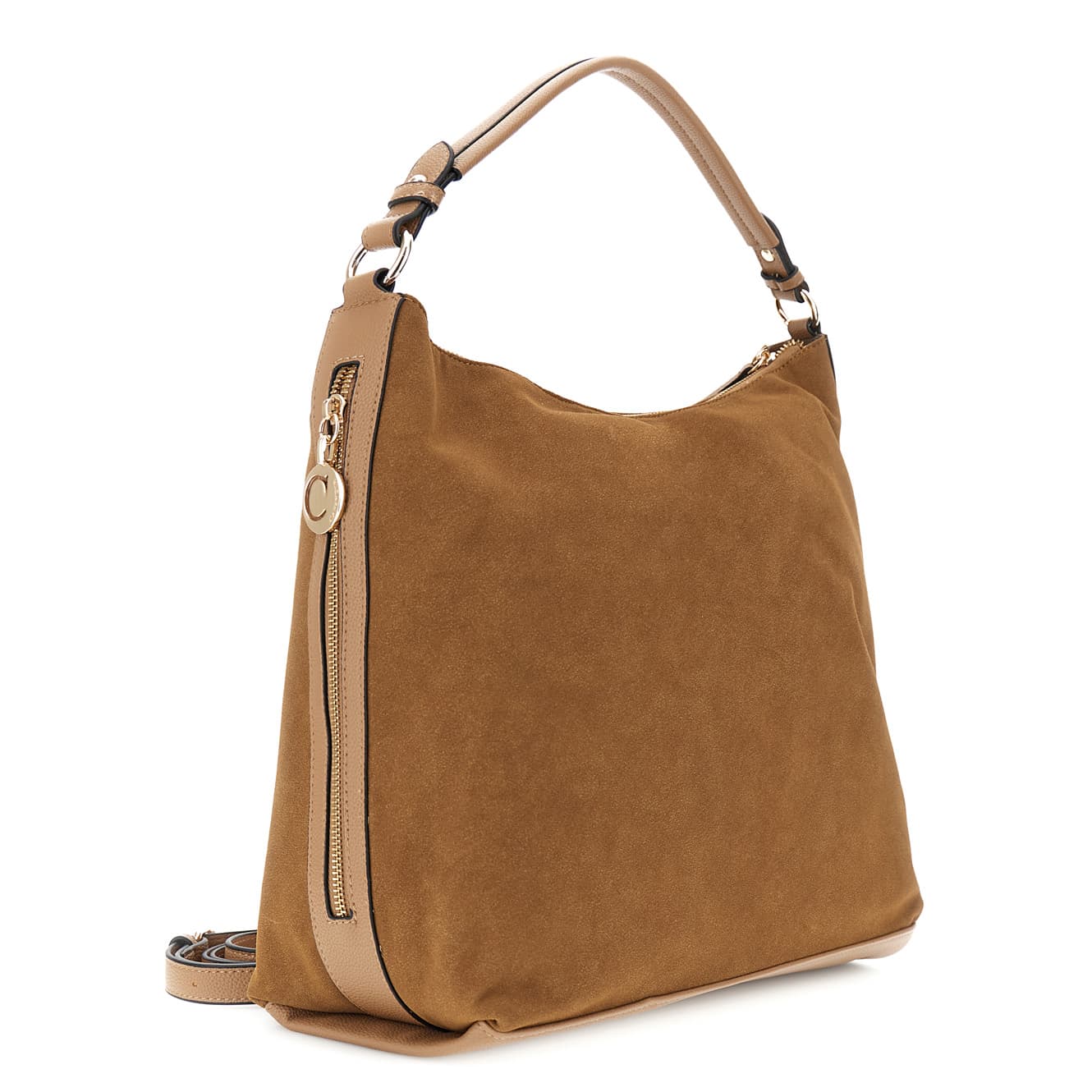 Sacca morbida effetto pelle suede cuoio — vista 2