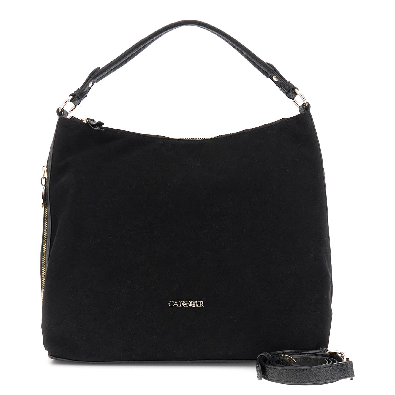 CafèNoir — Sacca morbida effetto pelle suede nero