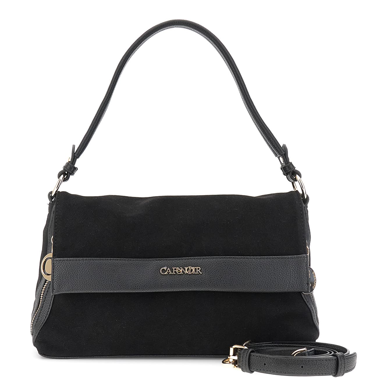 CafèNoir — Sacca morbida con pattina effetto pelle tipo suede nero