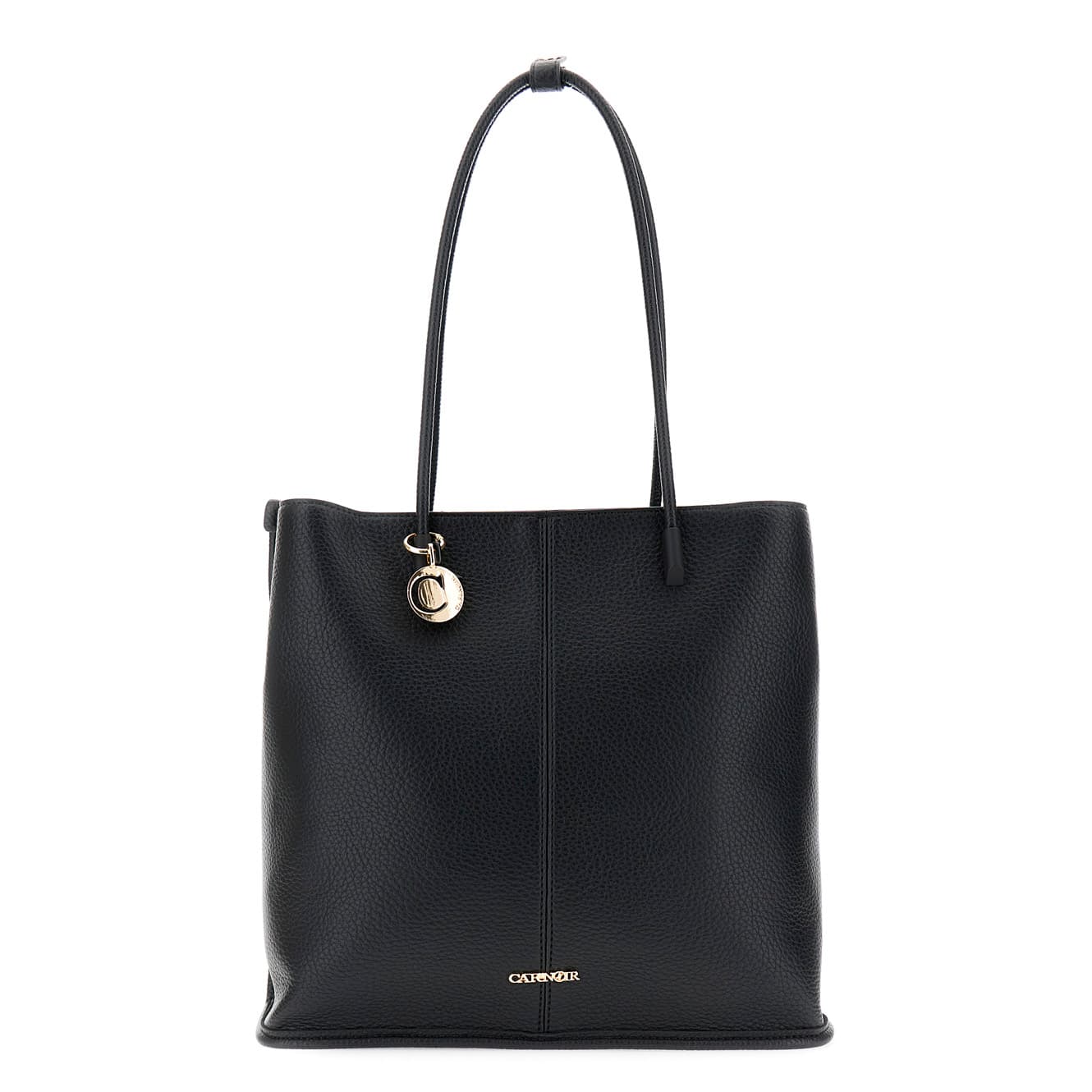 CafèNoir — Tote effetto pelle con manici tubolari scorrevoli nero