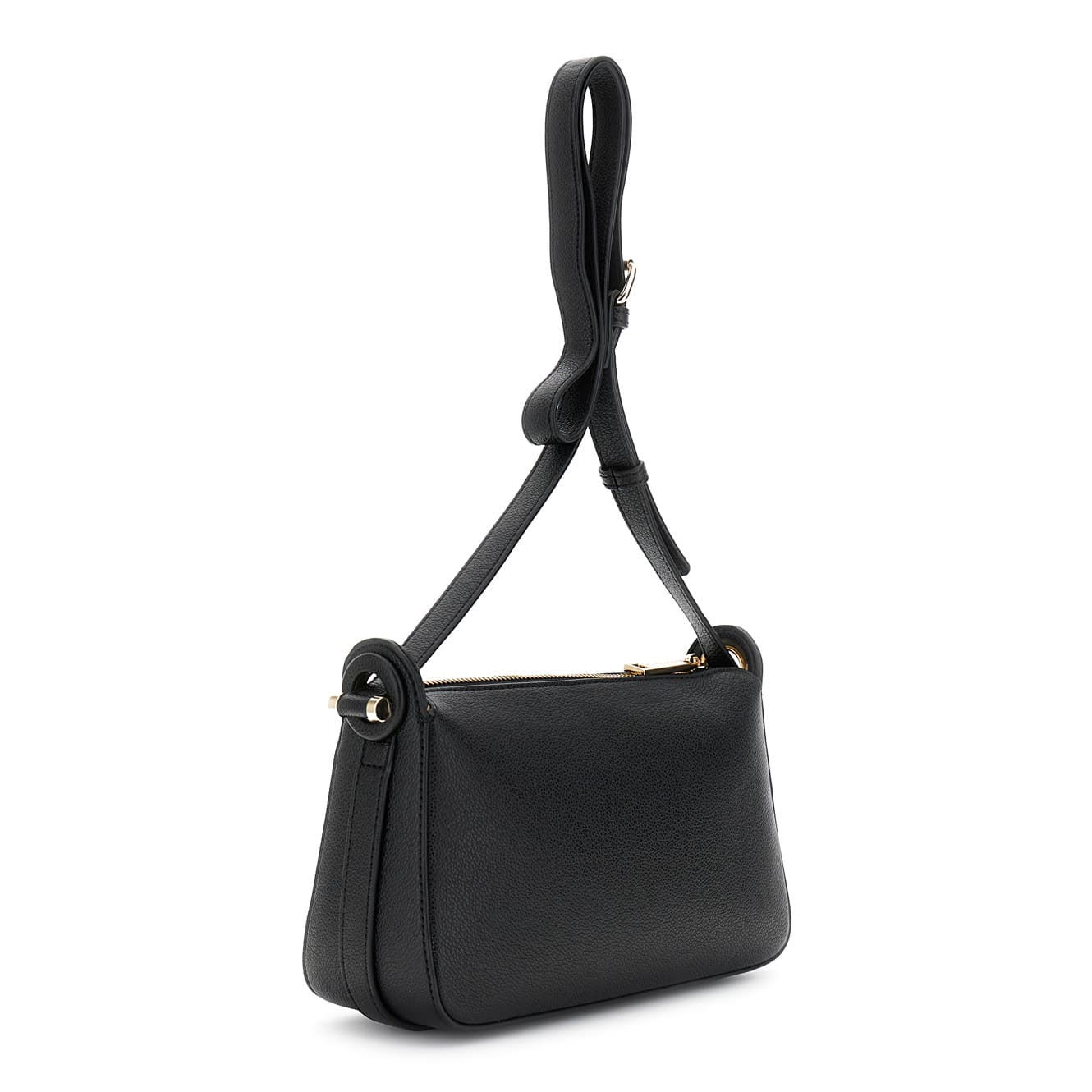Camera bag effetto pelle con occhielli rivestiti e passante in metallo nero — vista 2