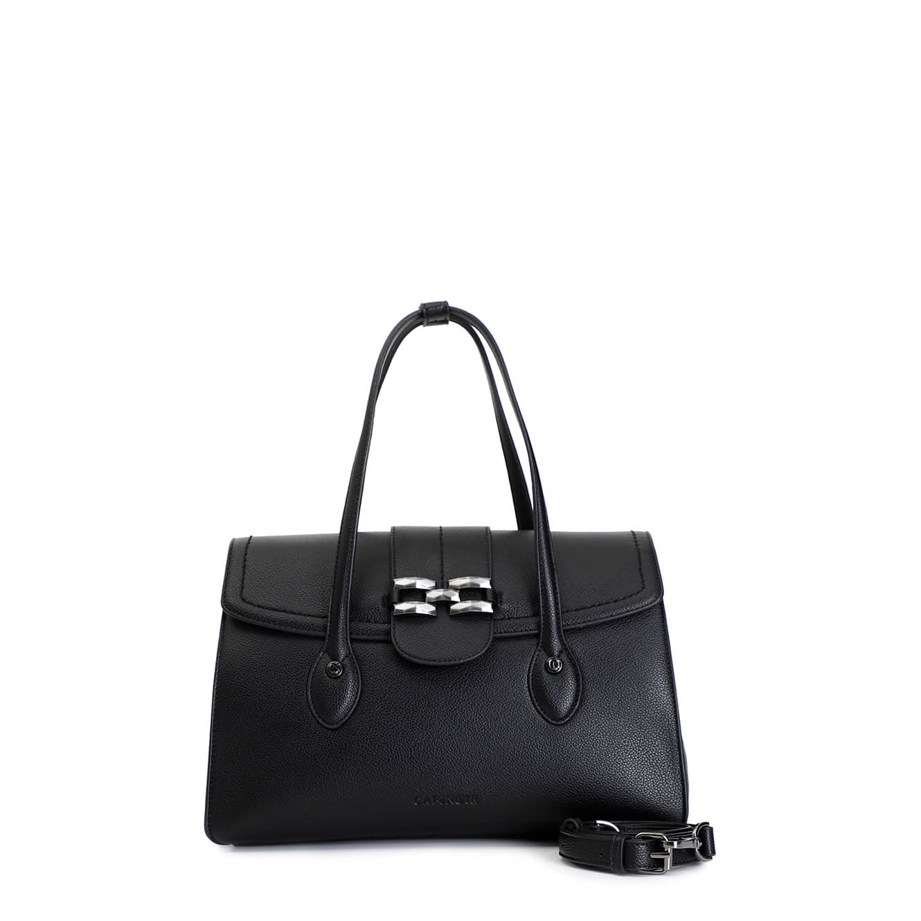 CafèNoir — Shopping bag con pattina , applicazione di morsetto verniciato nero