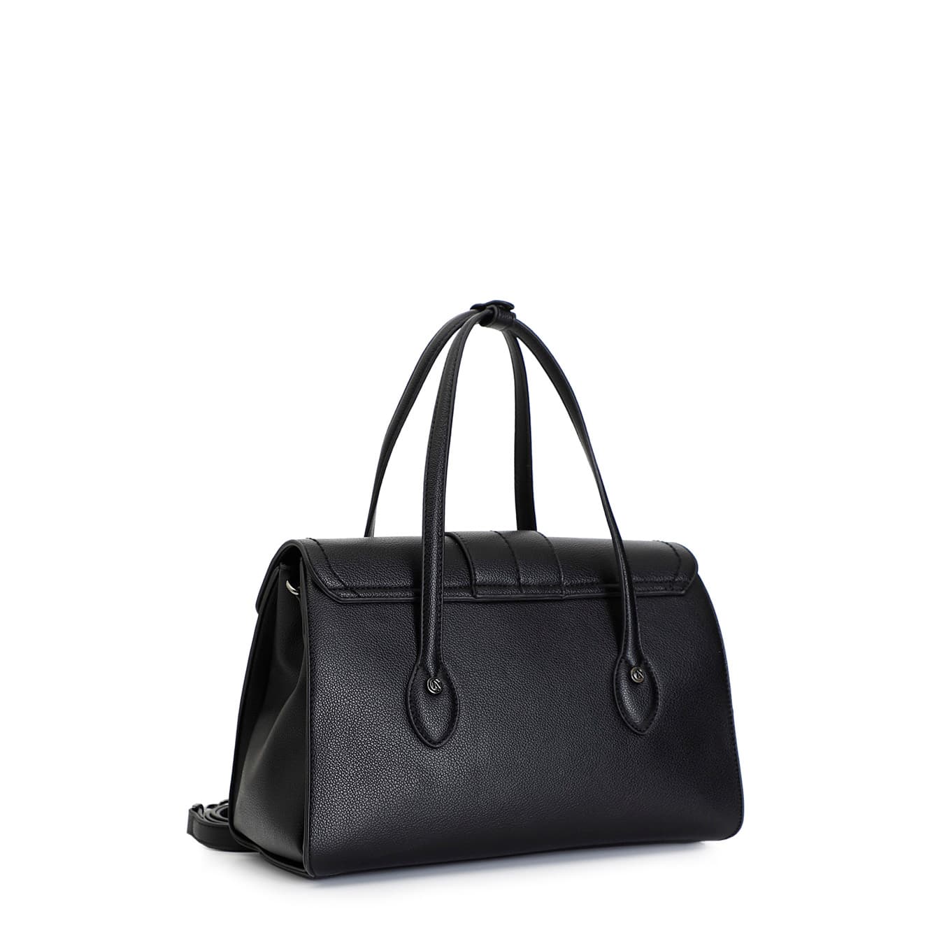Shopping bag con pattina , applicazione di morsetto verniciato nero — vista 2