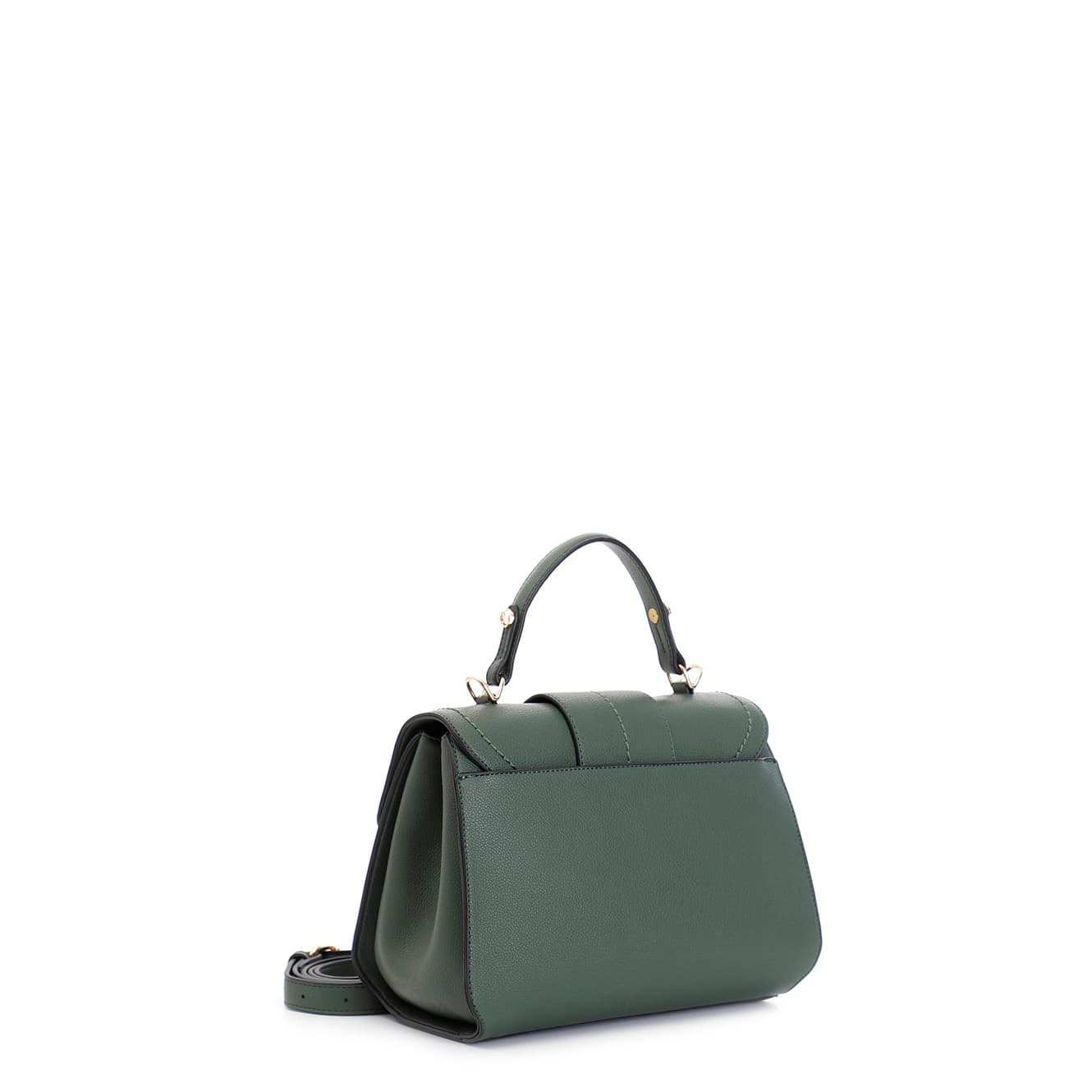 Borsa a mano con pattina con applicazione di morsetto verniciato verde — vista 2
