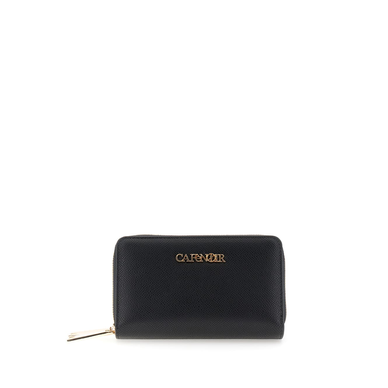 CafèNoir — Portafoglio effetto saffiano doppia zip con lettering nero