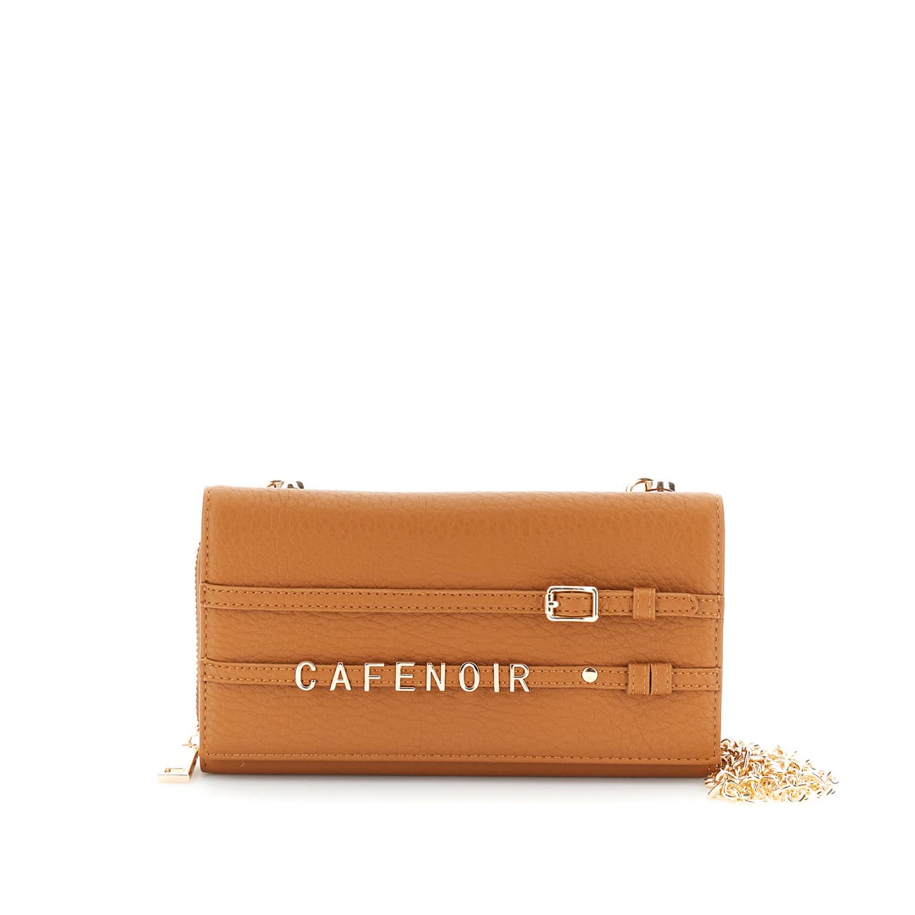 CafèNoir — Portafoglio effetto pelle con pattina con lettering e fibbia cuoio