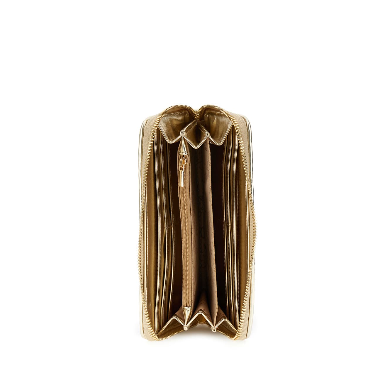 Portafoglio zip round intrecciato metallizzato multicolor bronzo/platino — vista 2