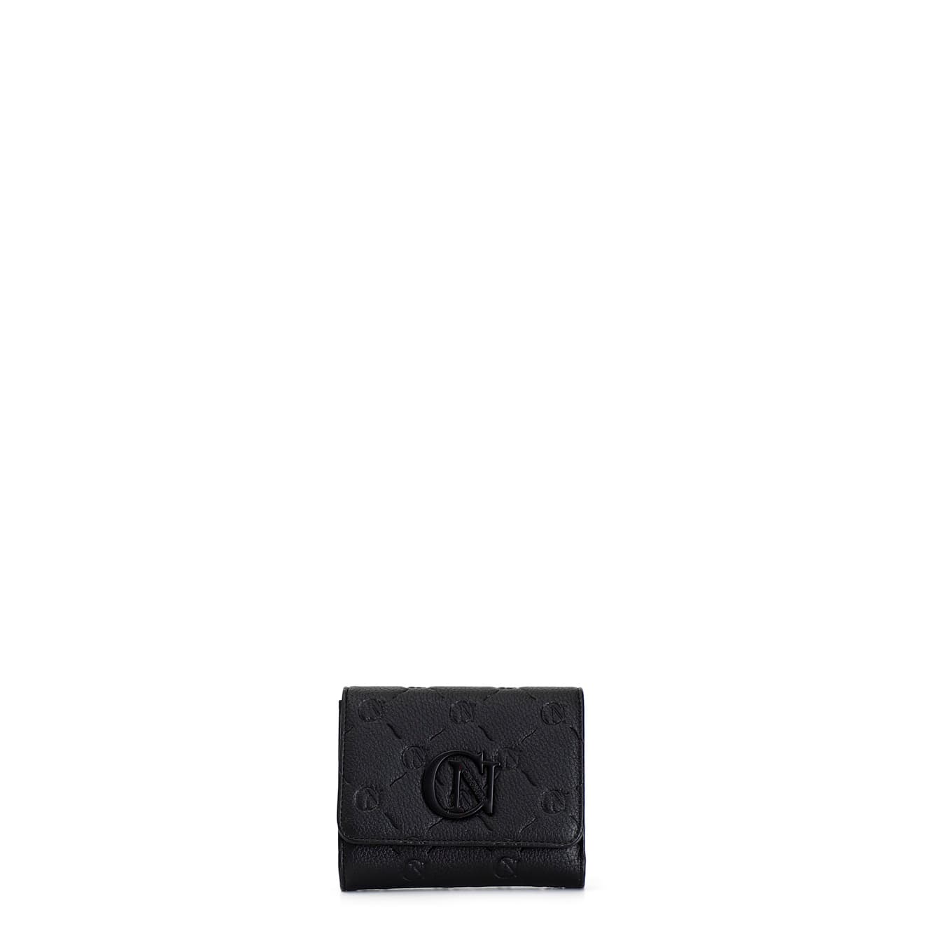 Portafoglio con logo embossed all over nero — vista 3