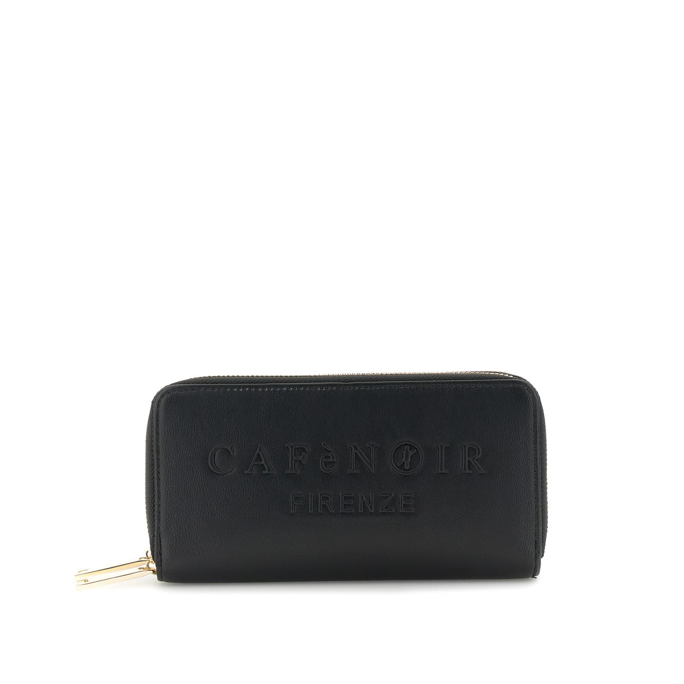 CafèNoir — Portafoglio zip around logo in rilievo nero