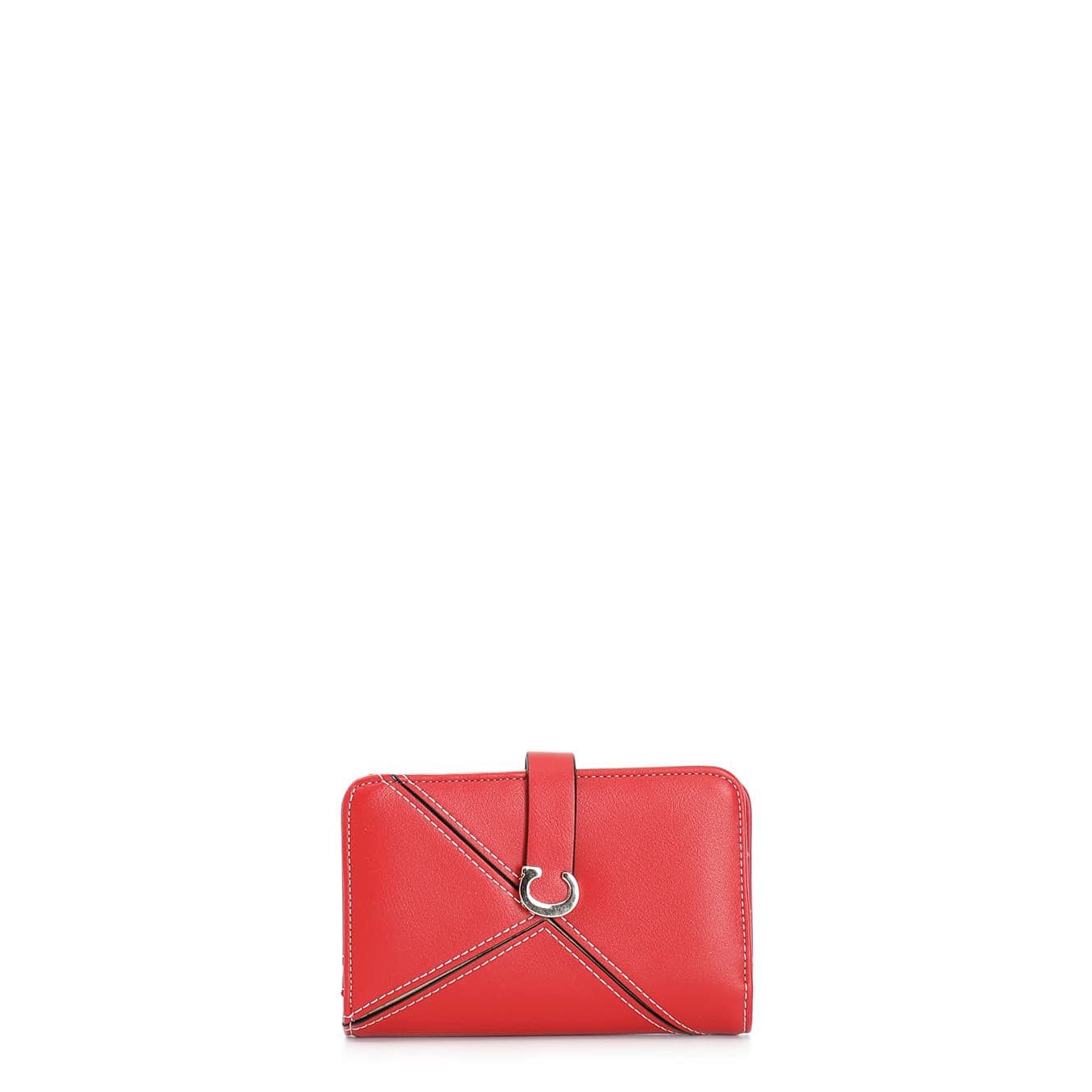 CafèNoir — Portafoglio con zip lavorazione patchwork rosso