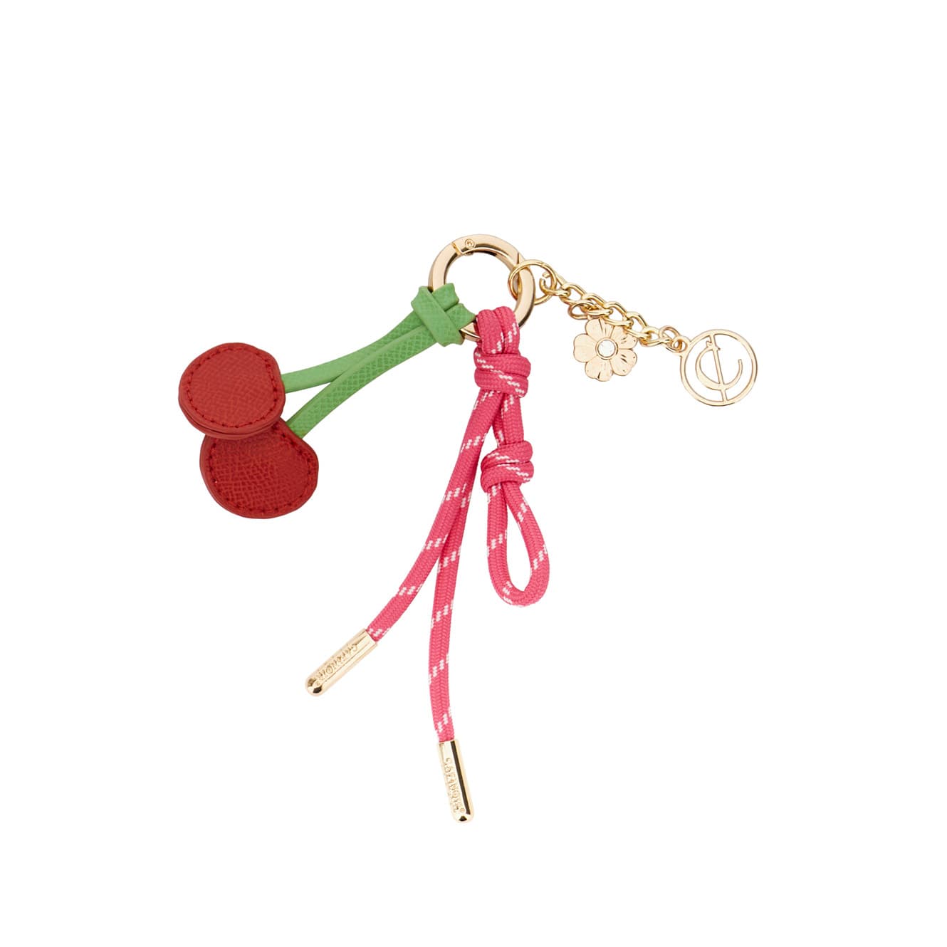 CafèNoir — Portachiavi con charm soggetto ciliegie, con catenina con logo multicolor