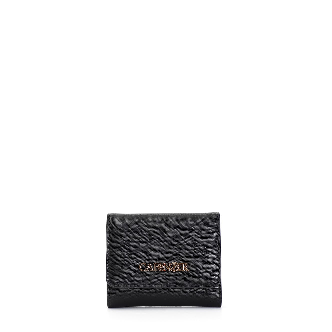 CafèNoir — Portafoglio con pattina in saffiano nero