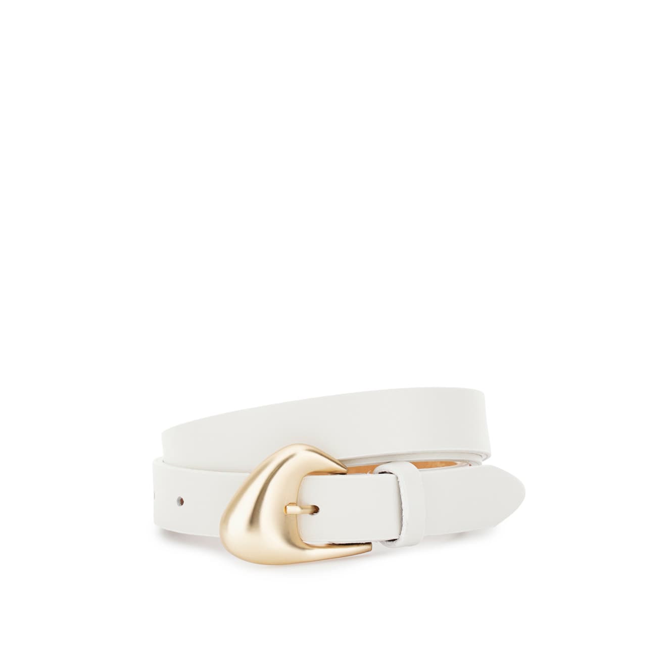 CafèNoir — Cintura in vera pelle con stampa intreccio, e fibbia in metallo satinata off white