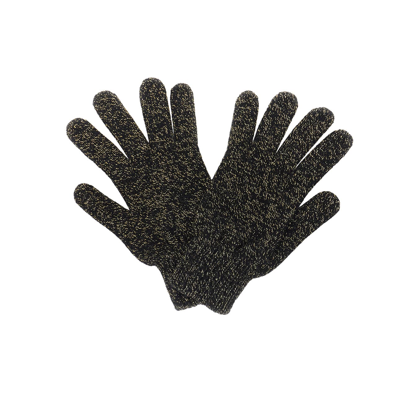CafèNoir — Guanti in misto cachemire con filo lurex nero