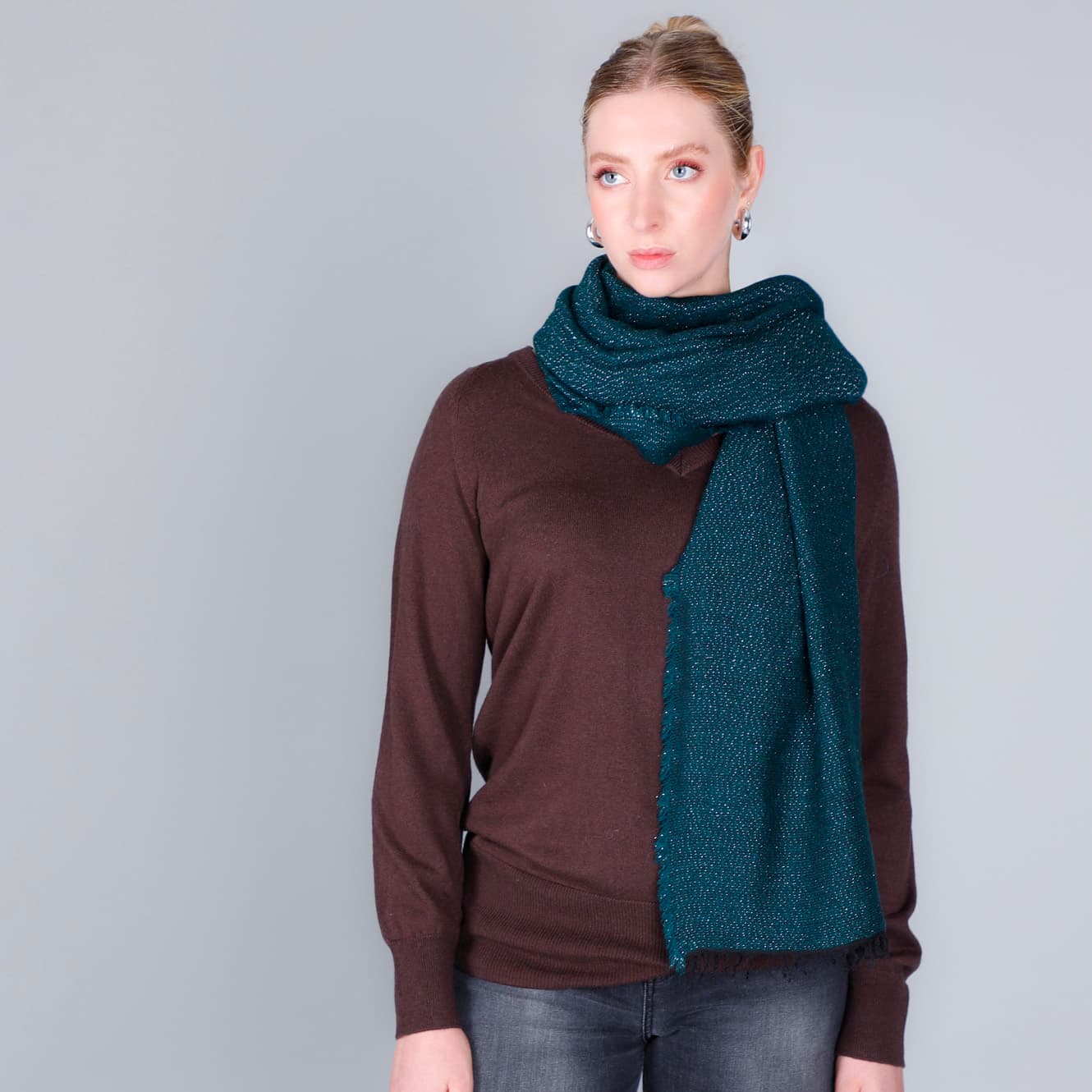 Sciarpa con lurex verde — vista 2