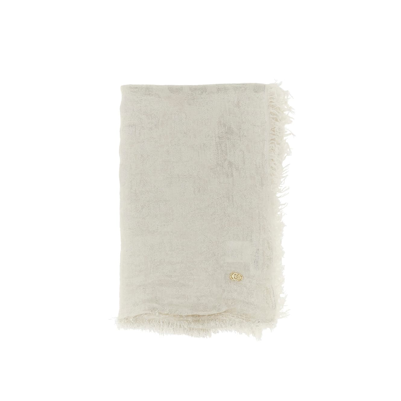 CafèNoir — Pashmina con fiori lurex avena