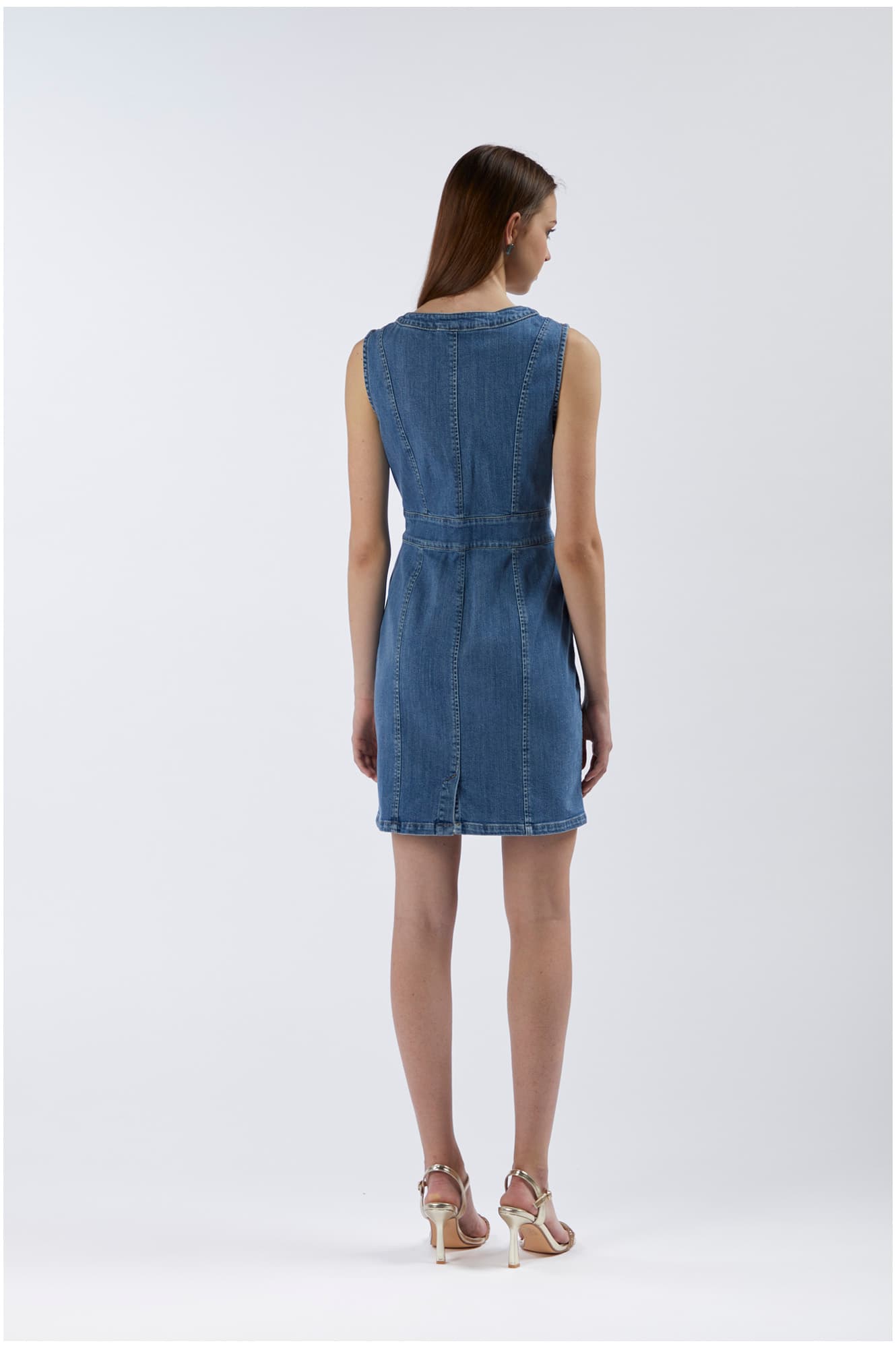 Abito tipo tubino in denim sky — vista 4