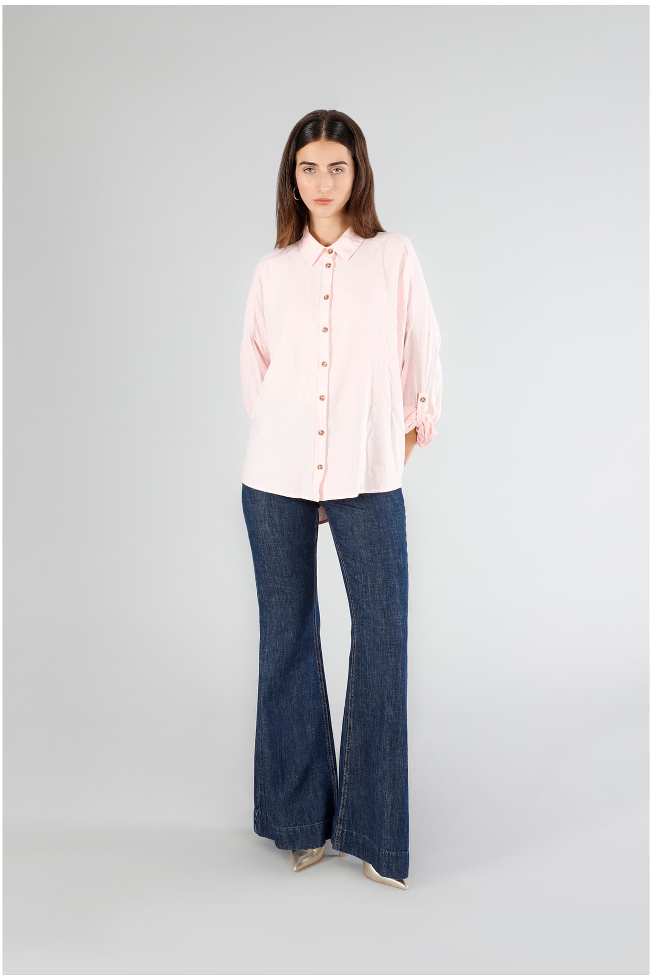 CafèNoir — Camicia oversize in mistolino rosa