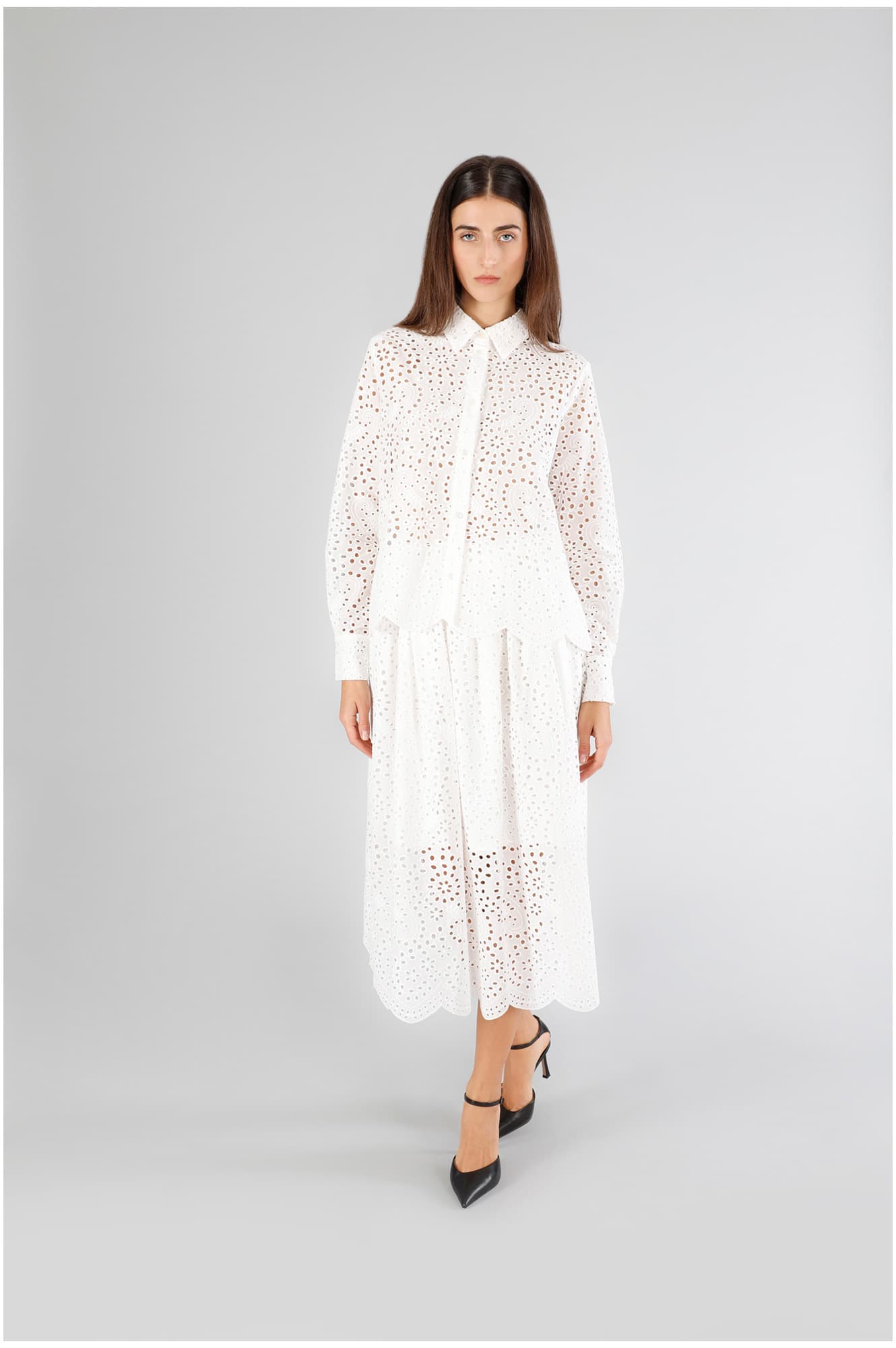 CafèNoir — Camicia in sangallo bianco